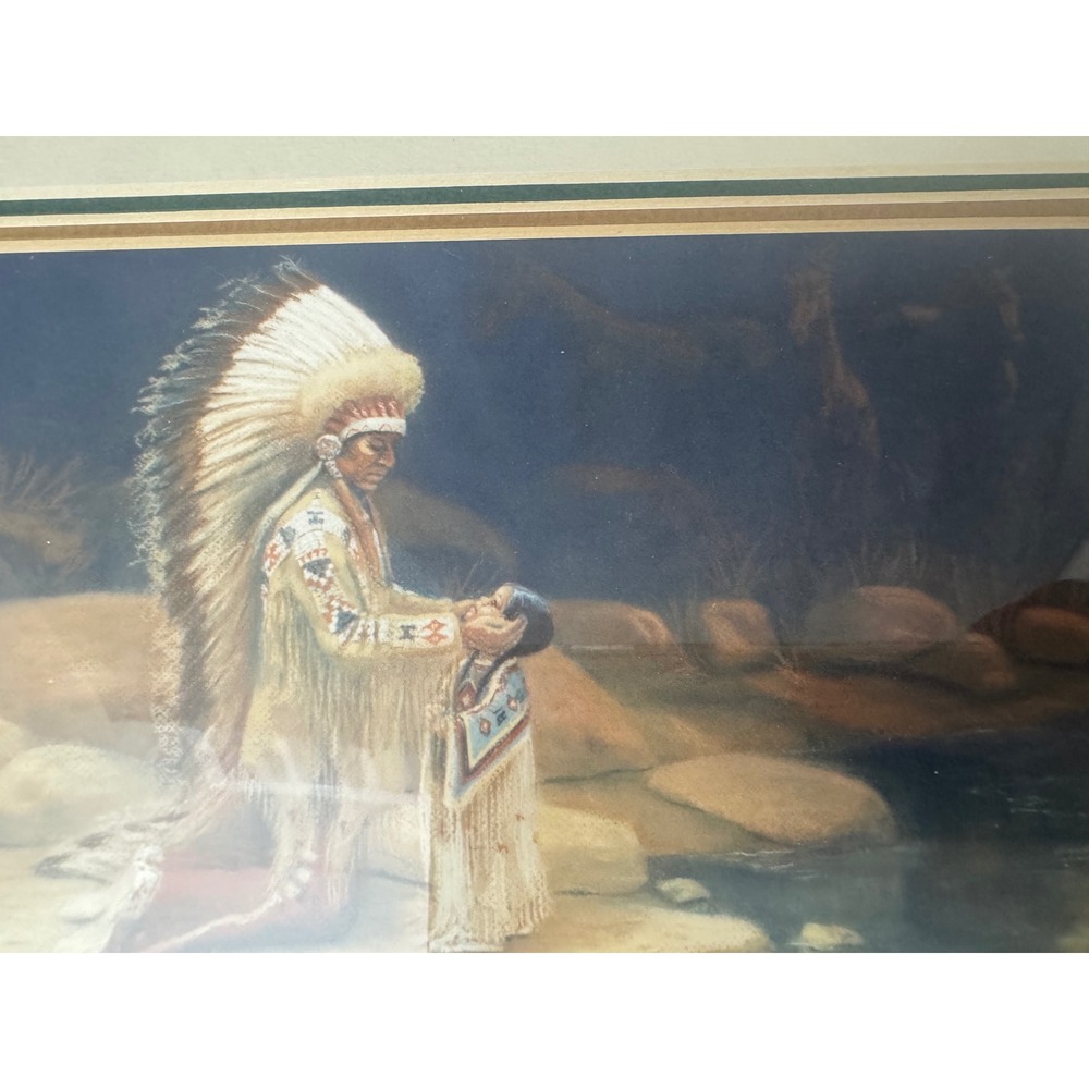 Karren Amaro Always Be Happy Native American Signed Print 176/500 Framed 1989 - Picture 3 of 10